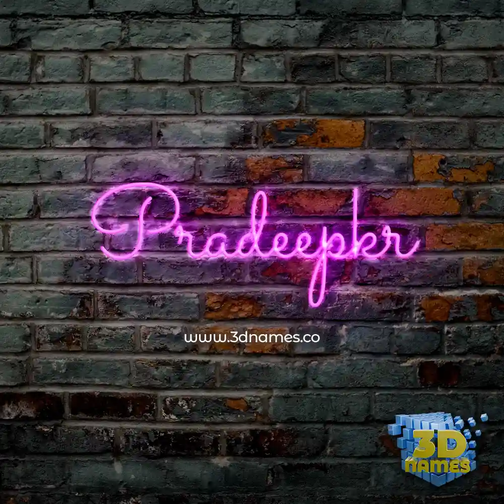 pradeepkr in Pink Neon style - 3D name wallpaper
