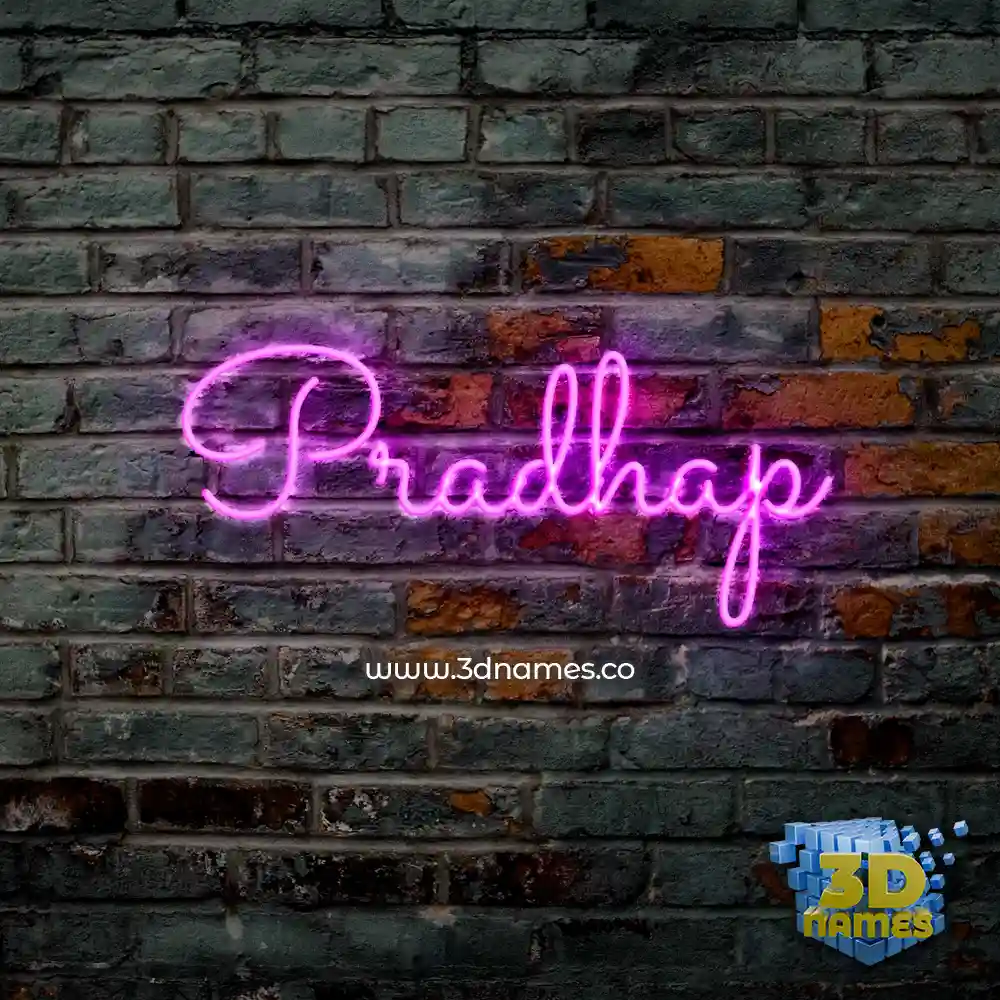 pradhap in Pink Neon style - 3D name wallpaper