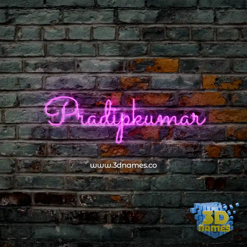 pradipkumar in Pink Neon style - 3D name wallpaper