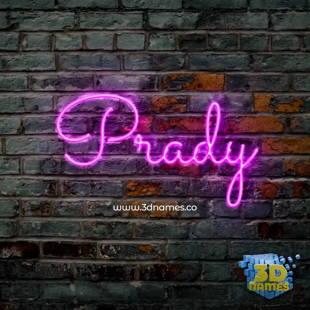 prady in Pink Neon style - 3D name wallpaper
