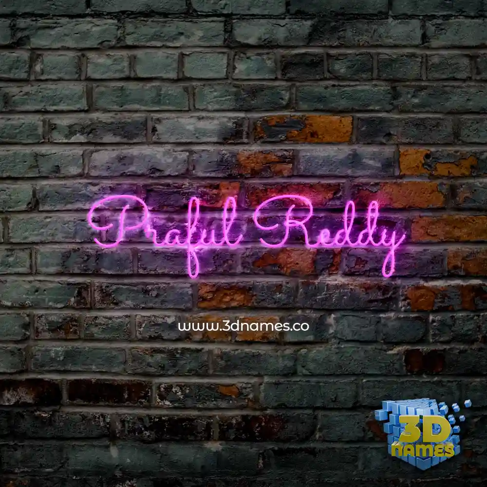 praful reddy in Pink Neon style - 3D name wallpaper