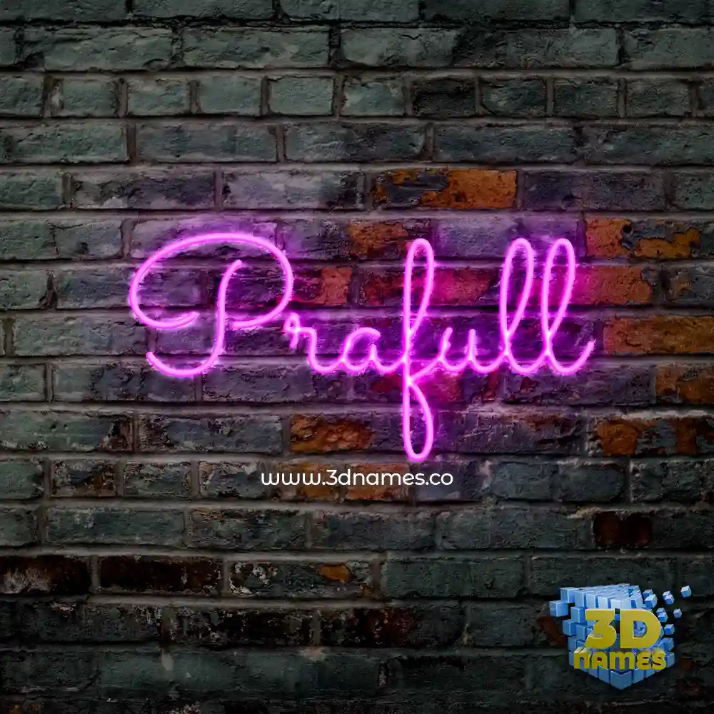 prafull in Pink Neon style - 3D name wallpaper