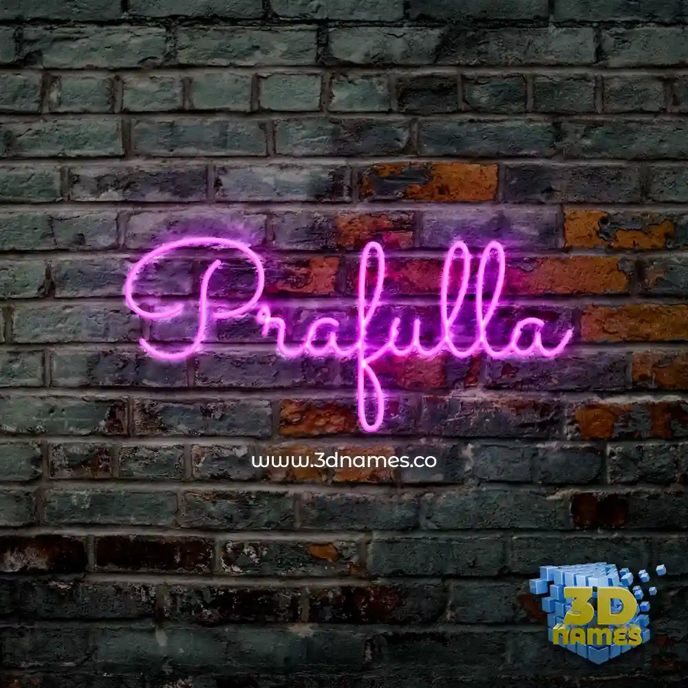 prafulla in Pink Neon style - 3D name wallpaper