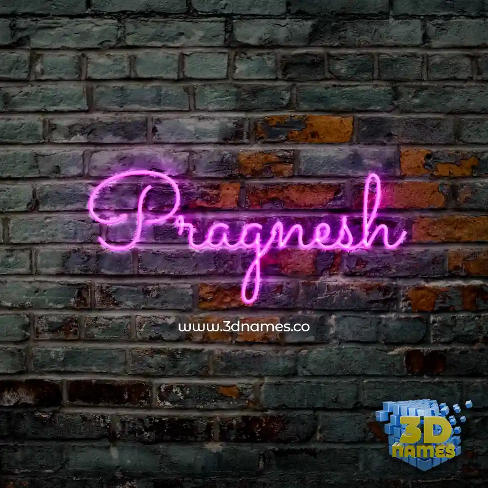 pragnesh in Pink Neon style - 3D name wallpaper