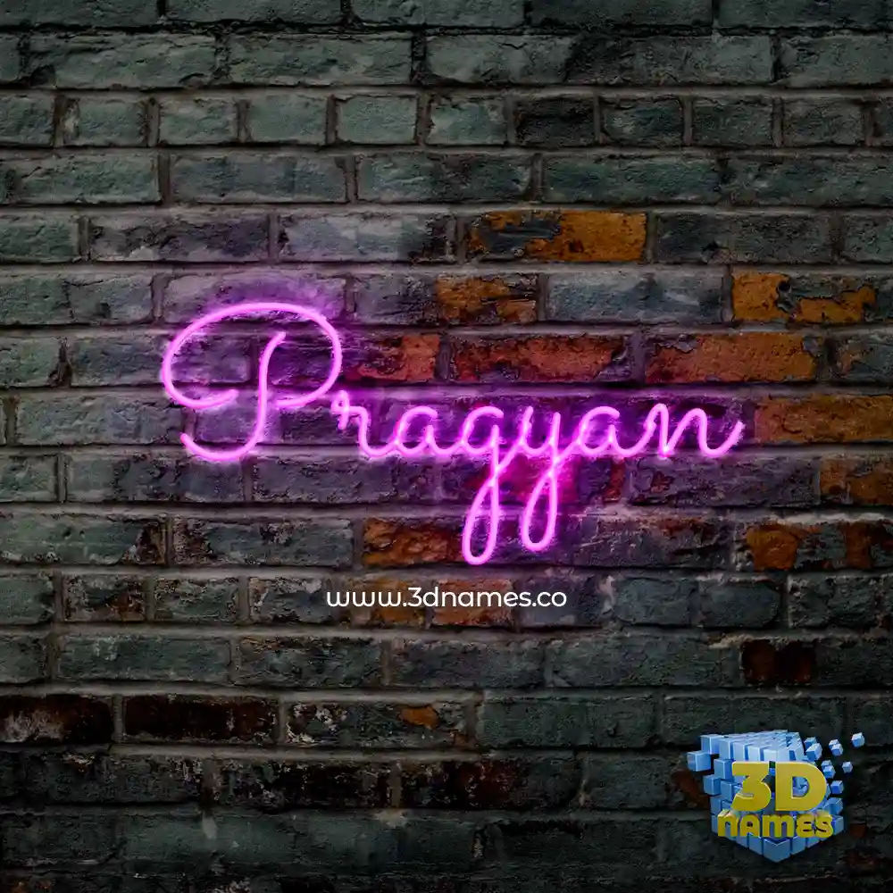 pragyan in Pink Neon style - 3D name wallpaper