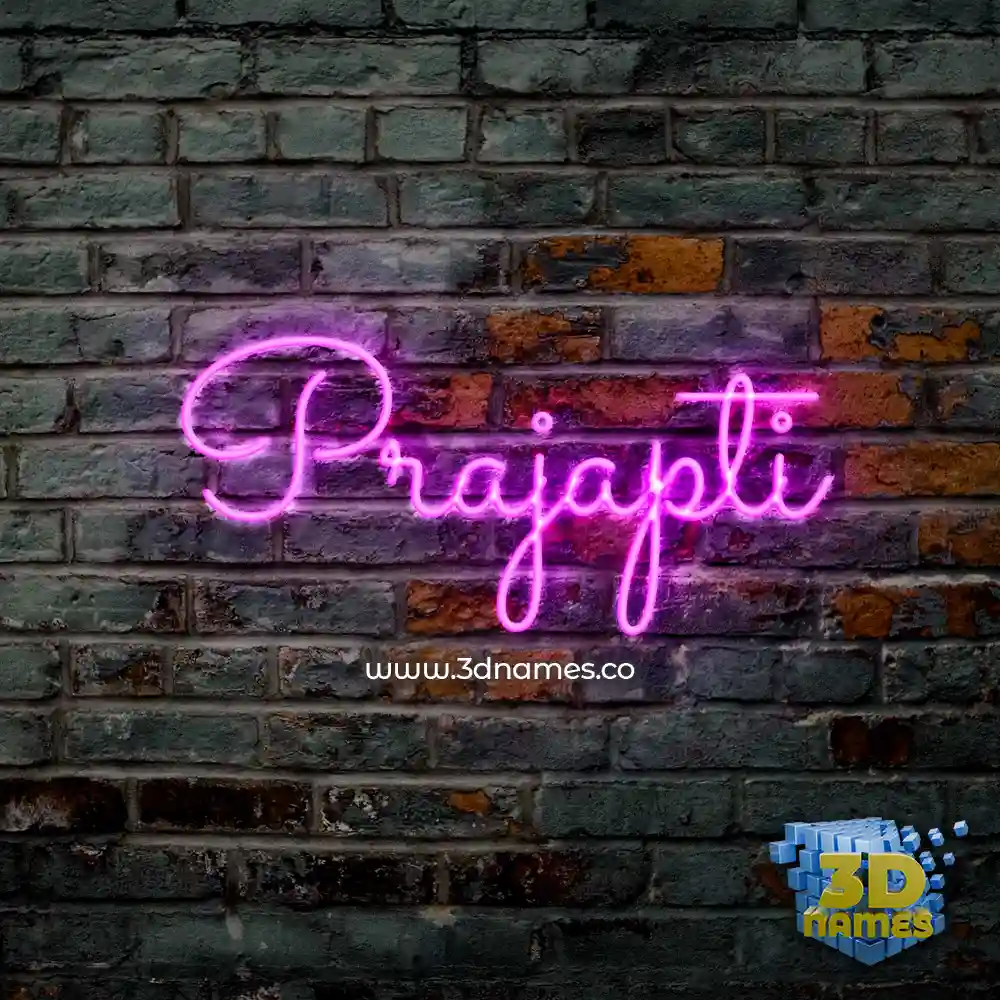 prajapti in Pink Neon style - 3D name wallpaper