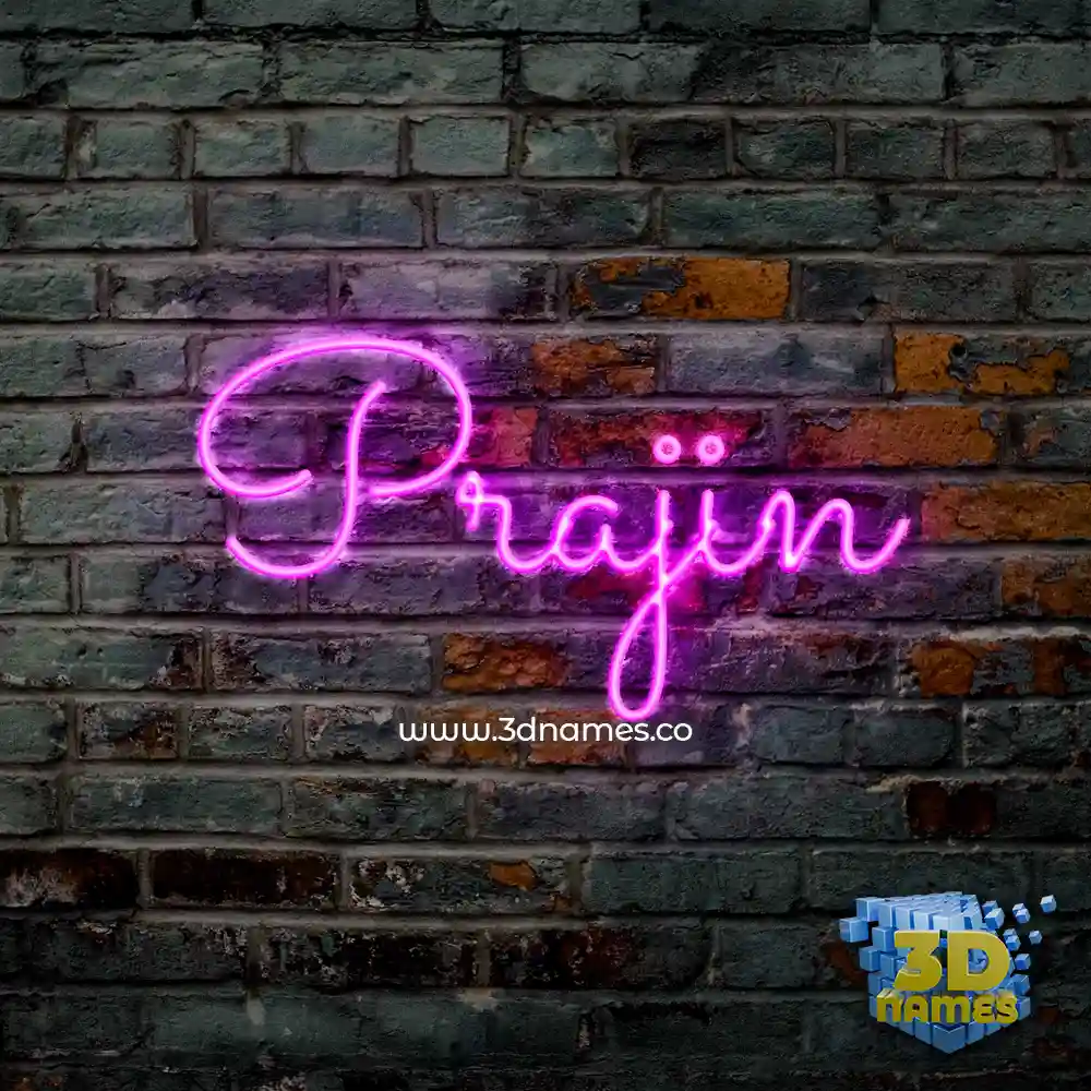 prajin in Pink Neon style - 3D name wallpaper
