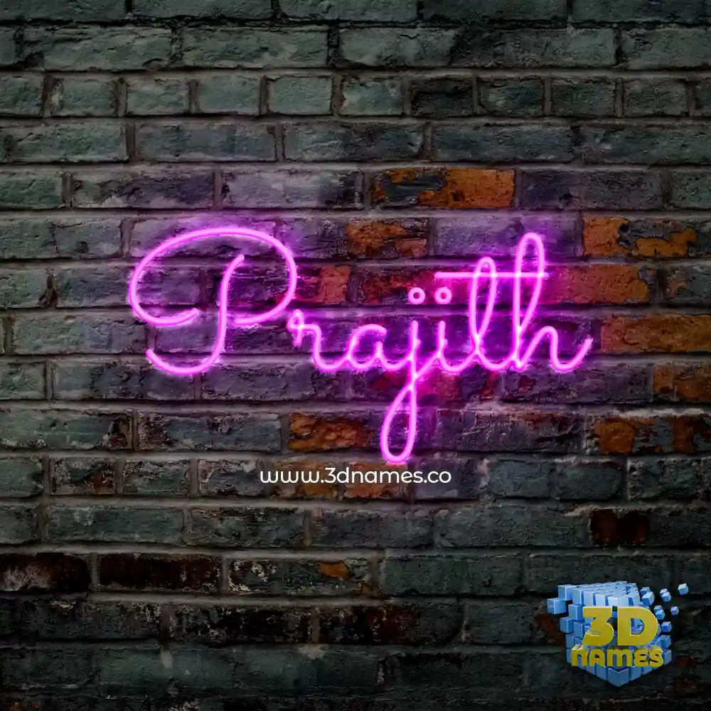 prajith in Pink Neon style - 3D name wallpaper