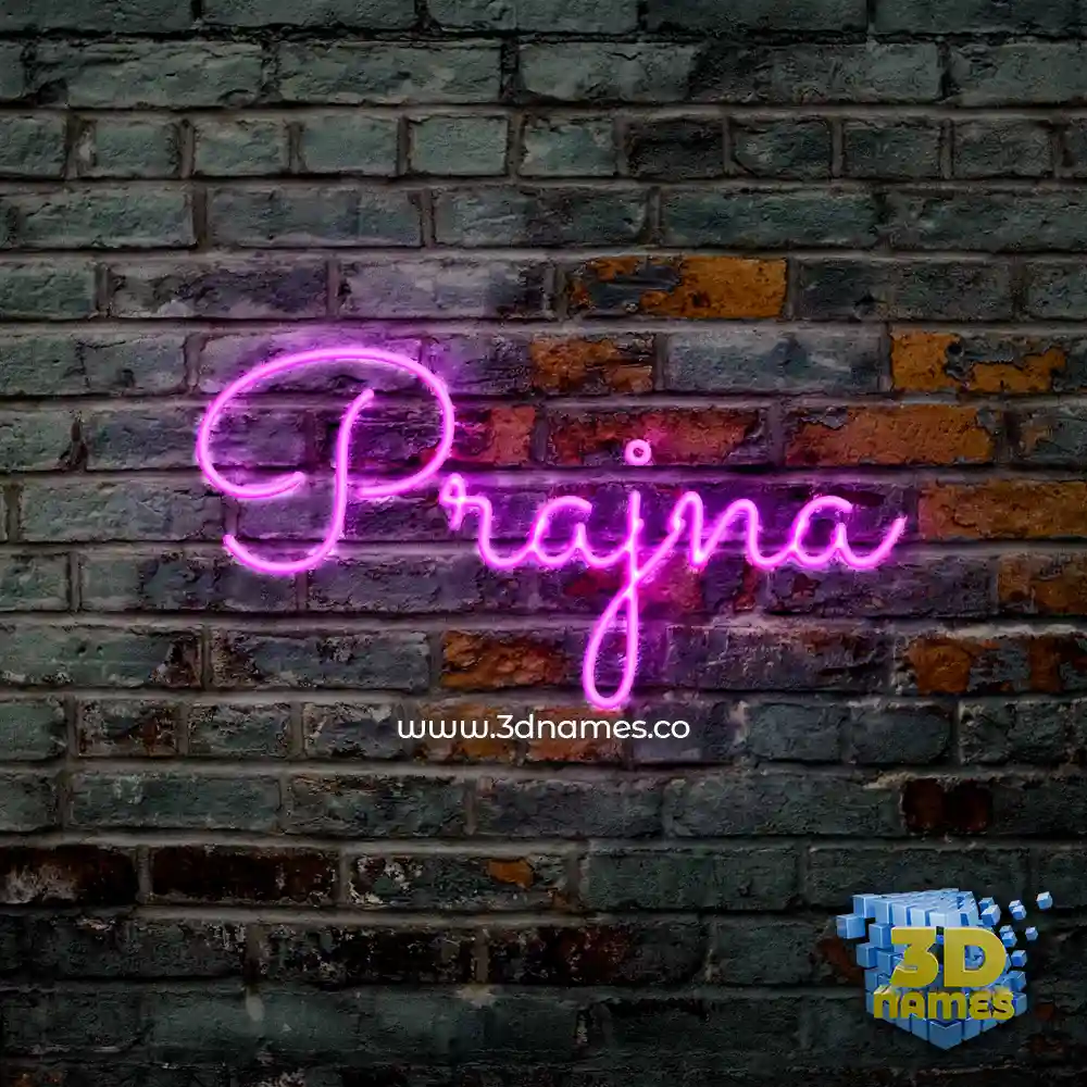 prajna in Pink Neon style - 3D name wallpaper