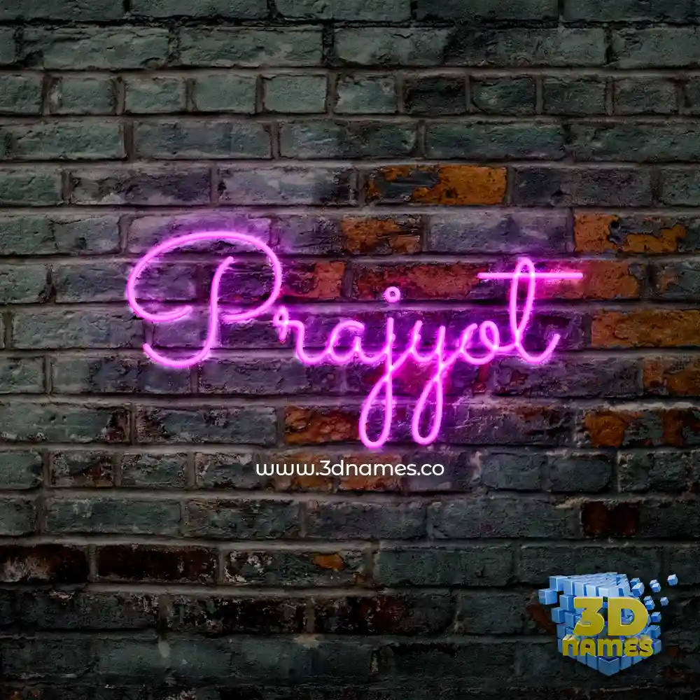 prajyot in Pink Neon style - 3D name wallpaper