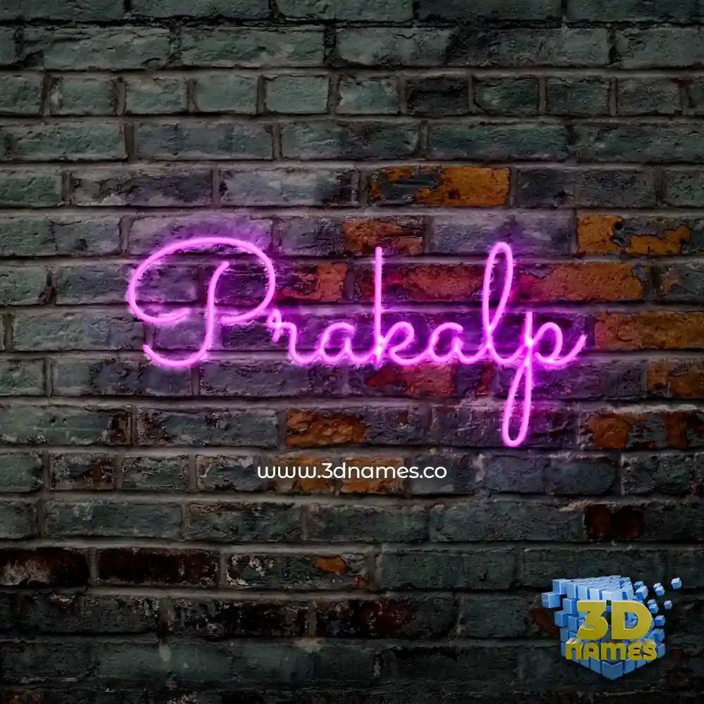 prakalp in Pink Neon style - 3D name wallpaper