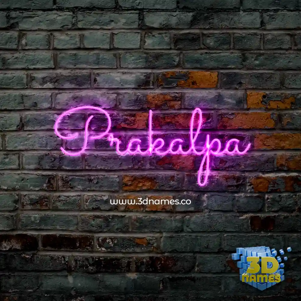 prakalpa in Pink Neon style - 3D name wallpaper