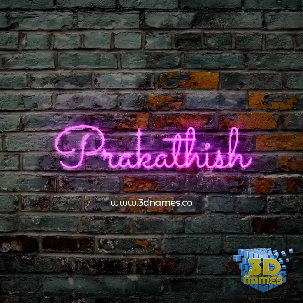 prakathish in Pink Neon style - 3D name wallpaper