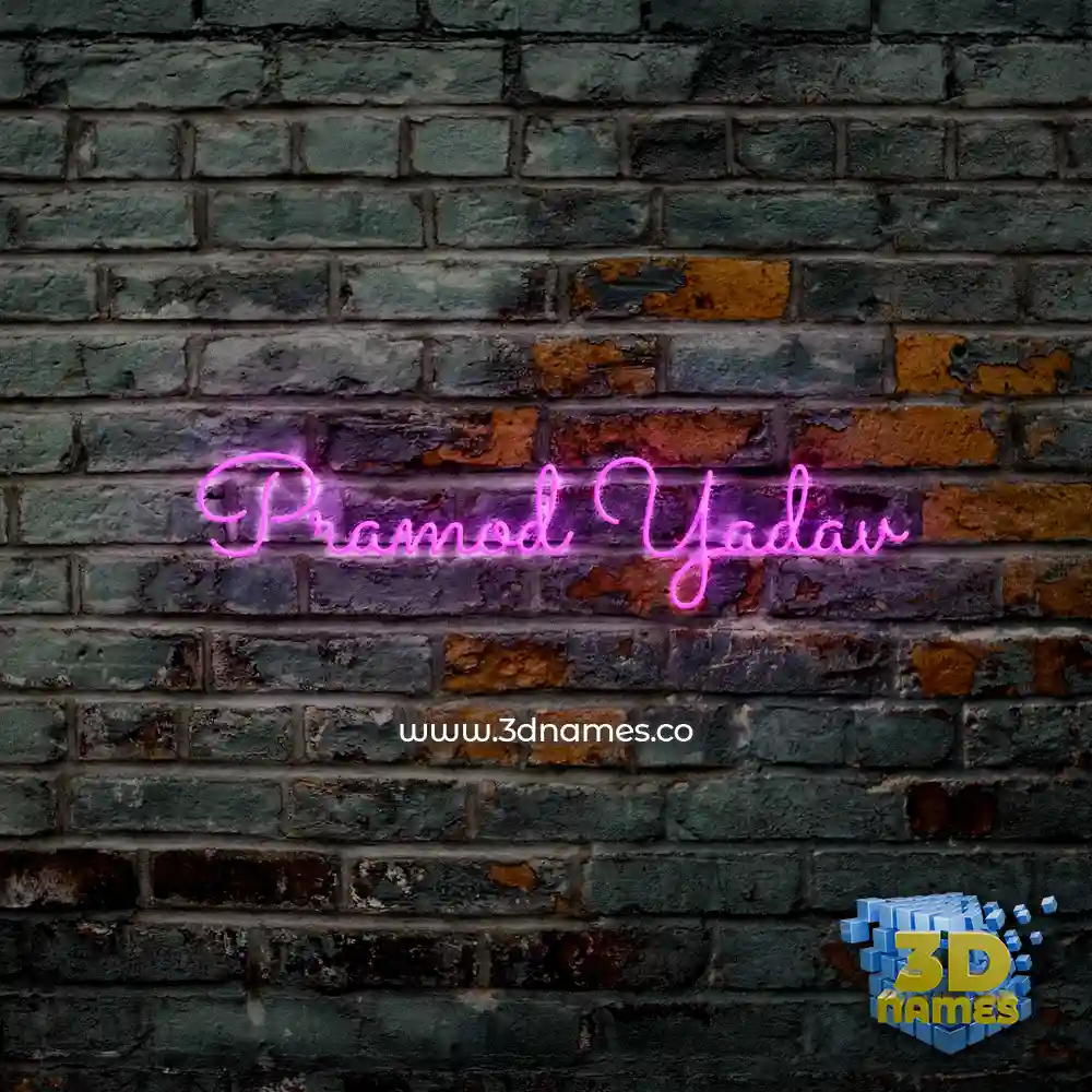 pramod yadav in Pink Neon style - 3D name wallpaper