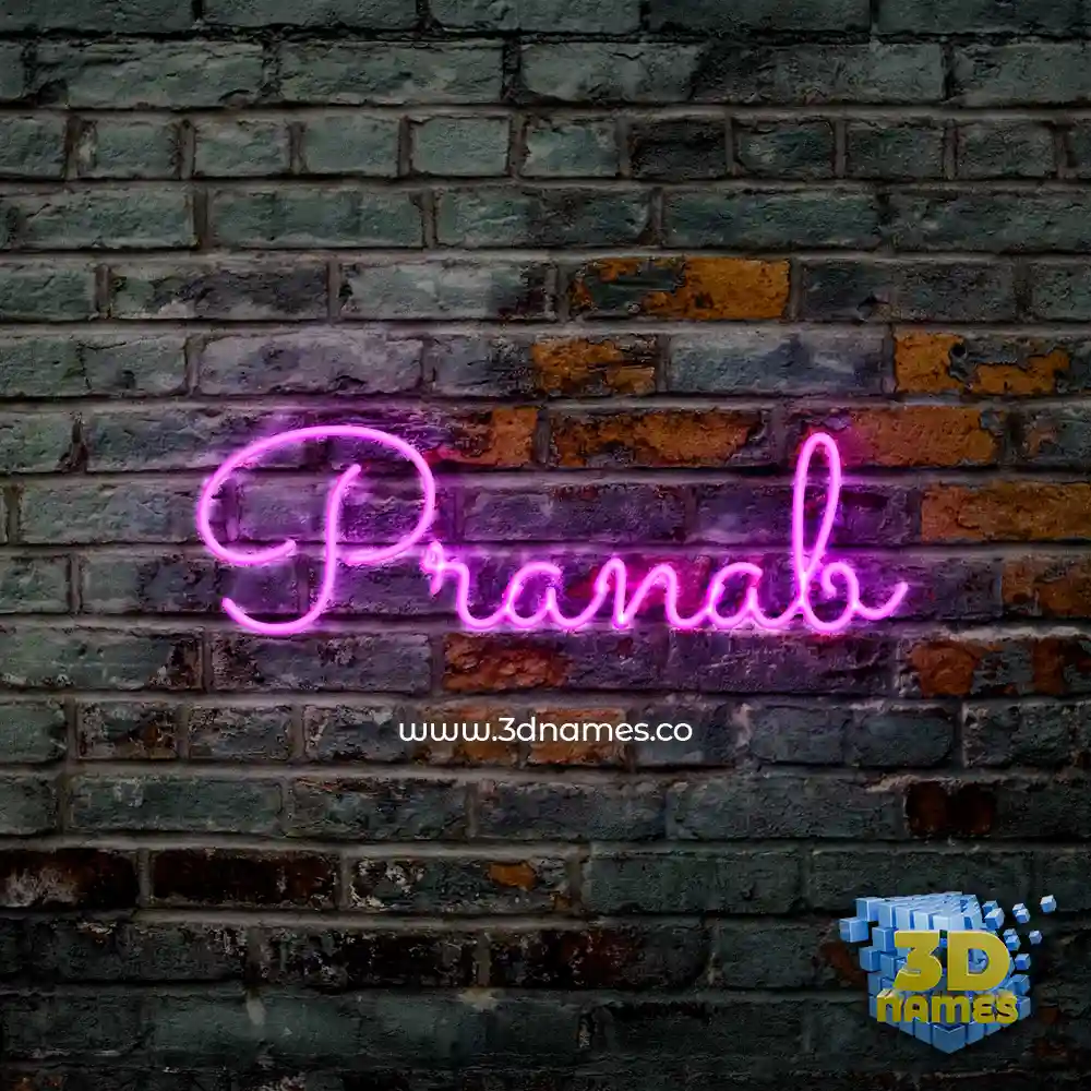 pranab in Pink Neon style - 3D name wallpaper