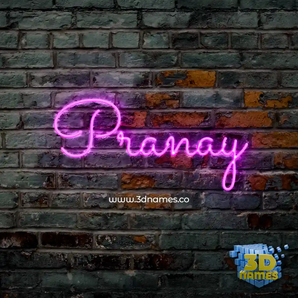 pranay in Pink Neon style - 3D name wallpaper