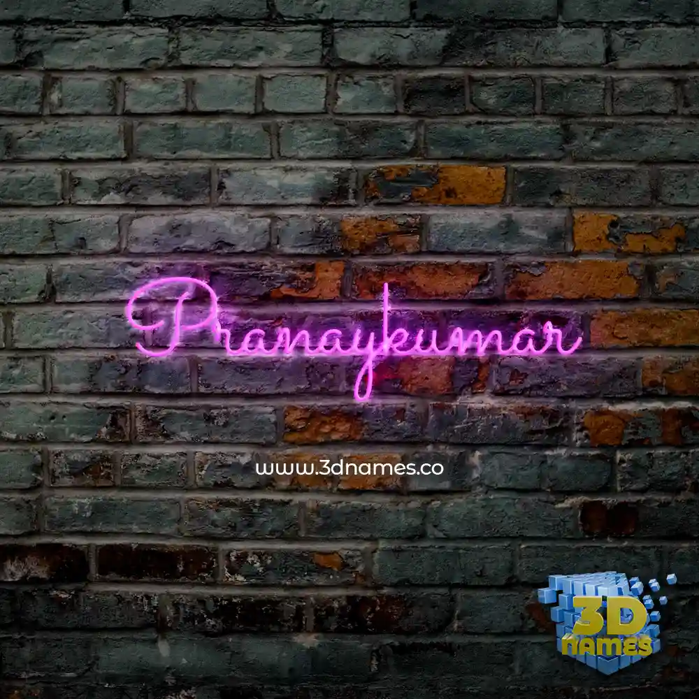 pranaykumar in Pink Neon style - 3D name wallpaper