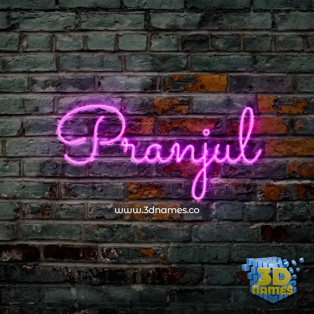 pranjul in Pink Neon style - 3D name wallpaper