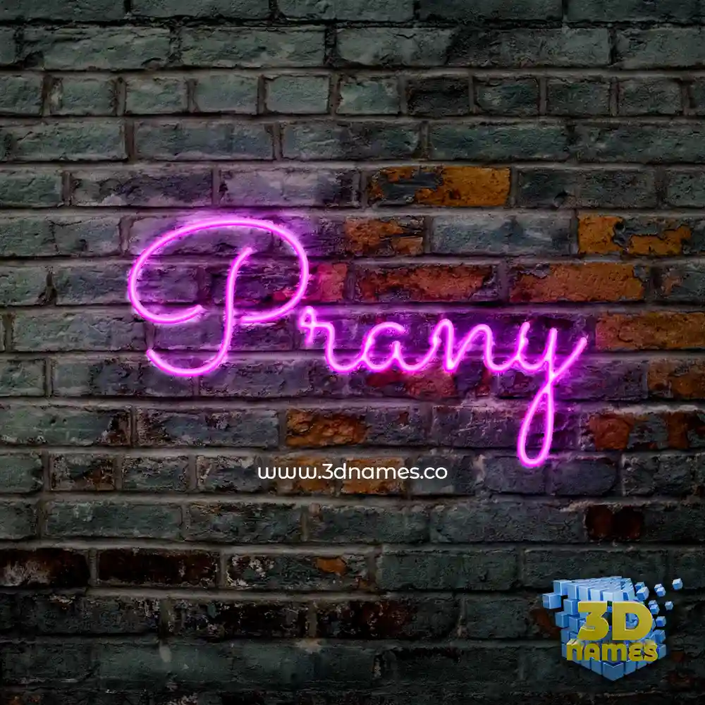 prany in Pink Neon style - 3D name wallpaper
