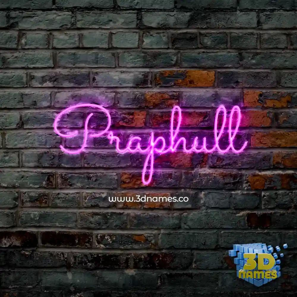 praphull in Pink Neon style - 3D name wallpaper