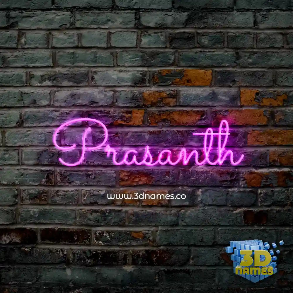 prasanth in Pink Neon style - 3D name wallpaper