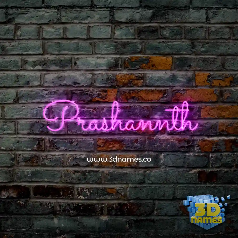 prashannth in Pink Neon style - 3D name wallpaper
