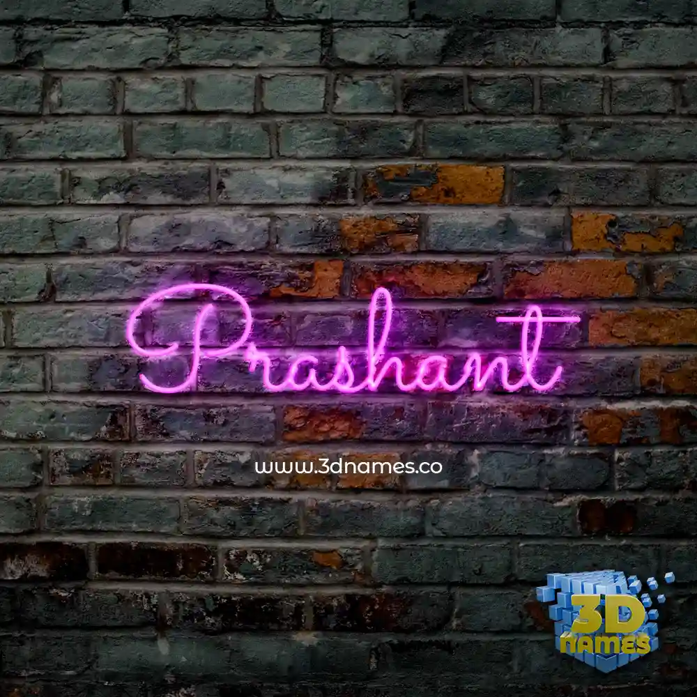 prashant in Pink Neon style - 3D name wallpaper