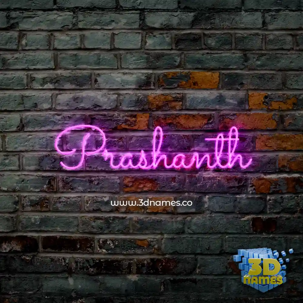 prashanth in Pink Neon style - 3D name wallpaper