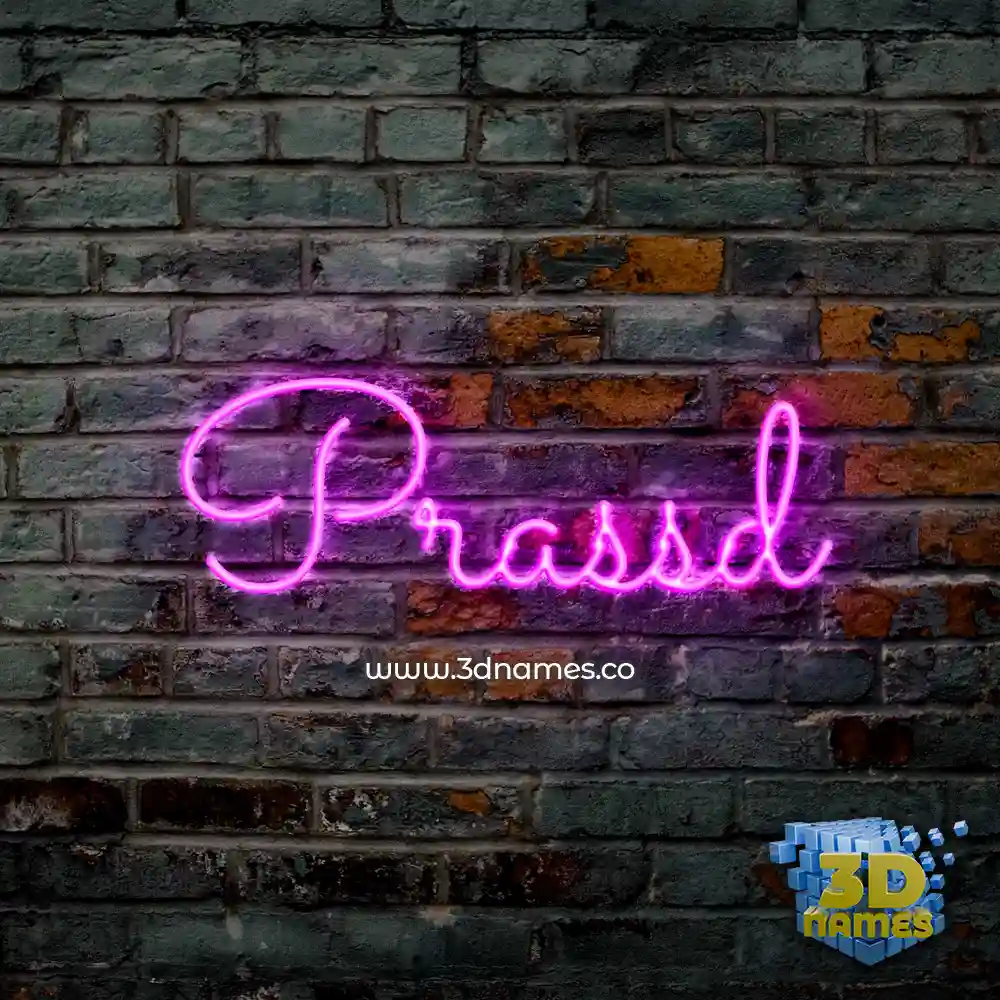 prassd in Pink Neon style - 3D name wallpaper