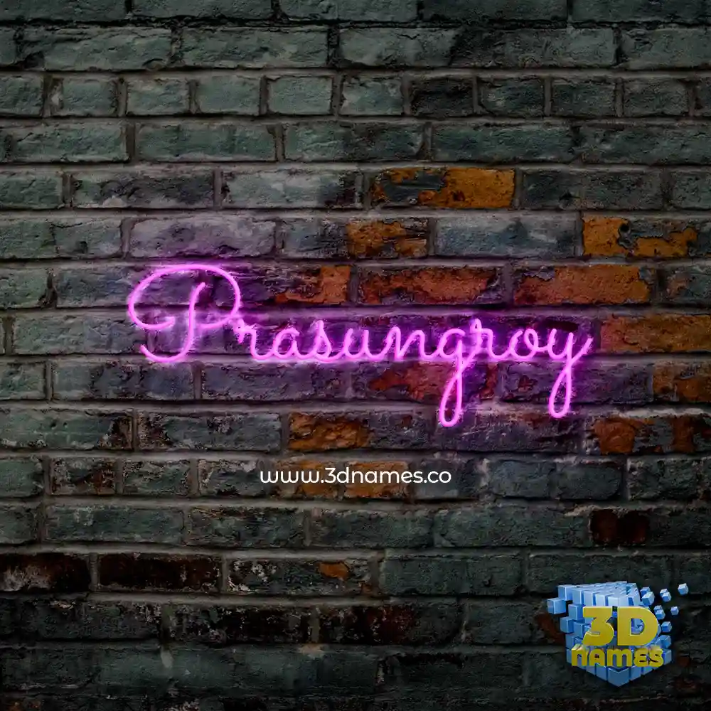 prasungroy in Pink Neon style - 3D name wallpaper