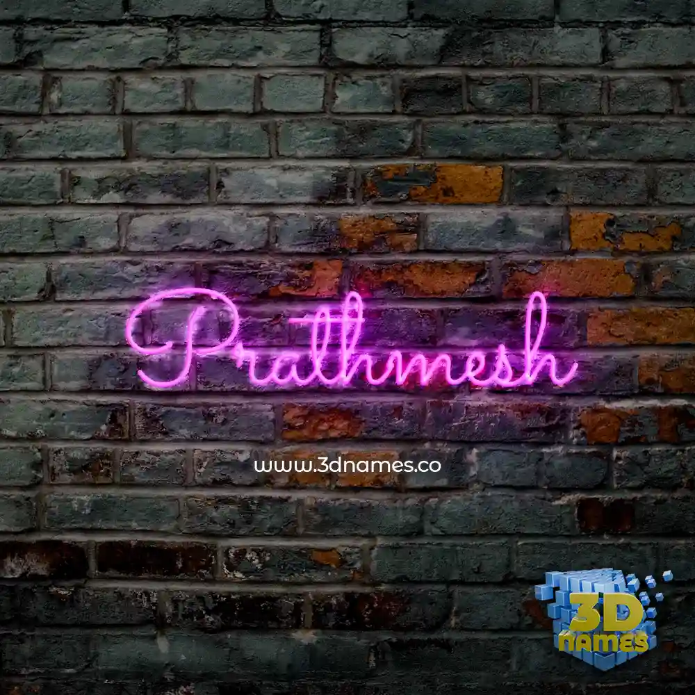 prathmesh in Pink Neon style - 3D name wallpaper