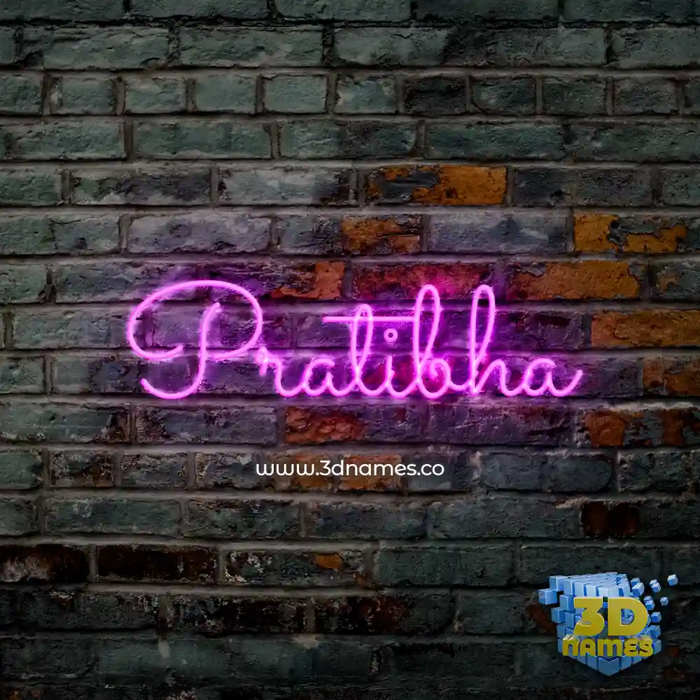 pratibha in Pink Neon style - 3D name wallpaper
