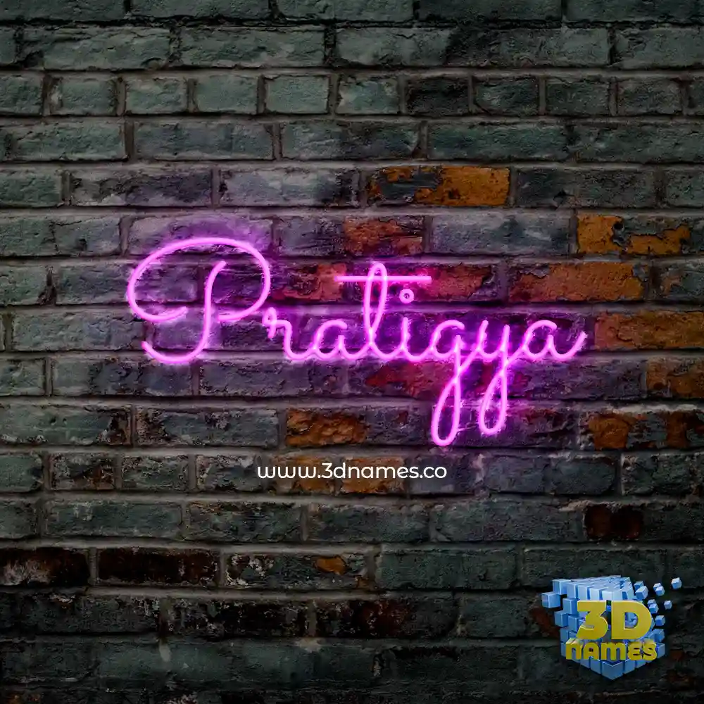 pratigya in Pink Neon style - 3D name wallpaper