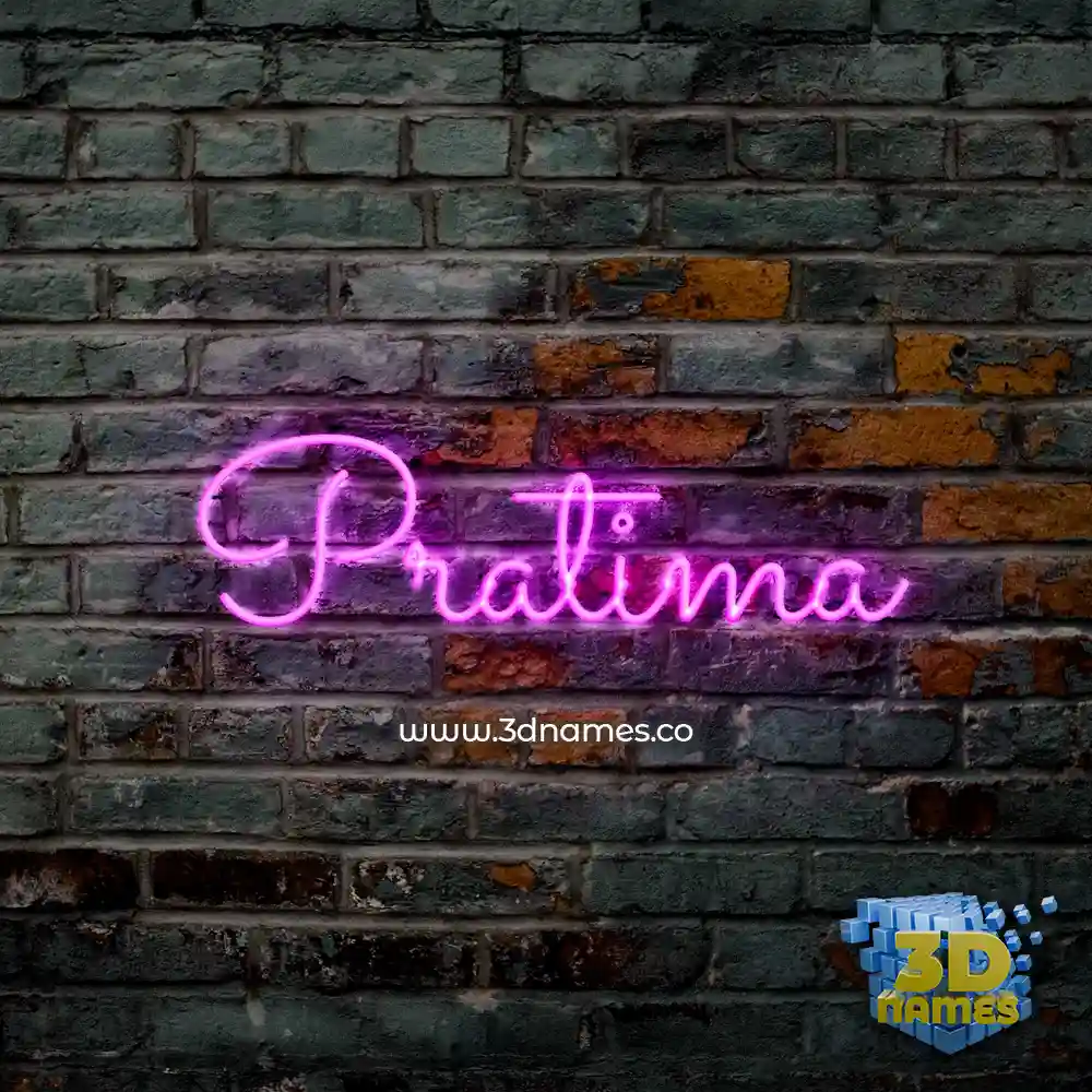 pratima in Pink Neon style - 3D name wallpaper