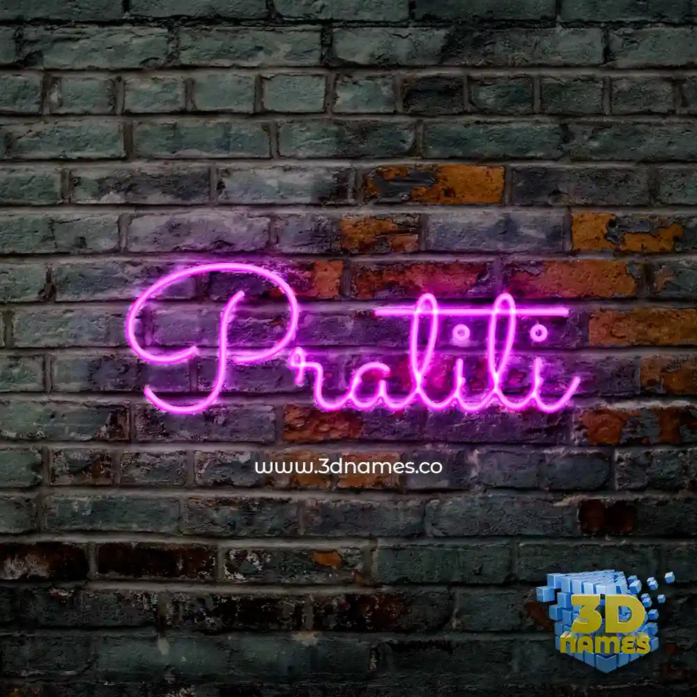 pratiti in Pink Neon style - 3D name wallpaper
