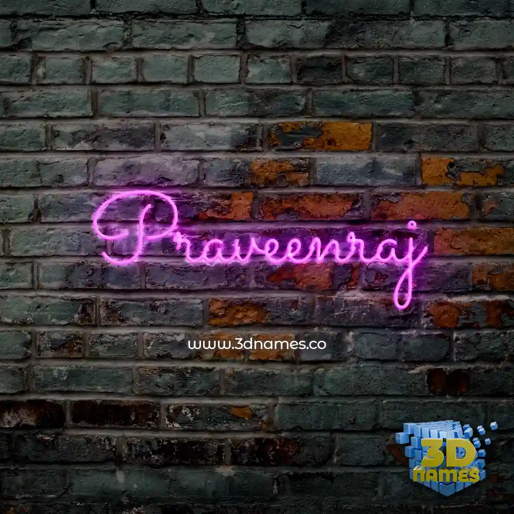 praveenraj in Pink Neon style - 3D name wallpaper