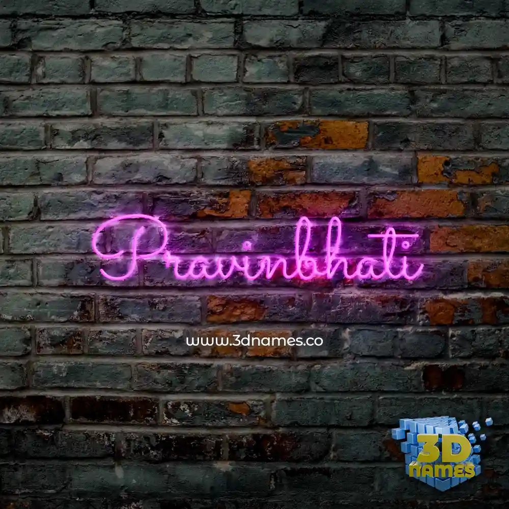 pravinbhati in Pink Neon style - 3D name wallpaper