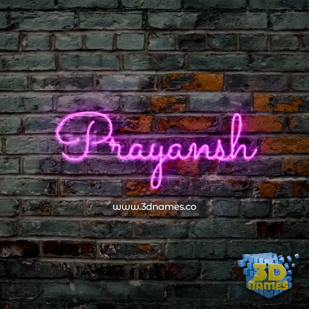 prayansh in Pink Neon style - 3D name wallpaper