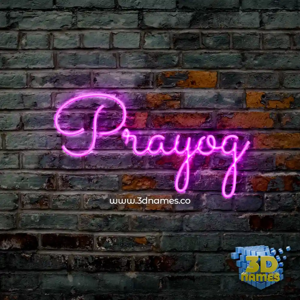 prayog in Pink Neon style - 3D name wallpaper