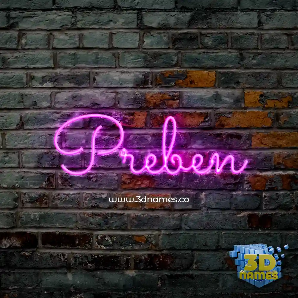 preben in Pink Neon style - 3D name wallpaper