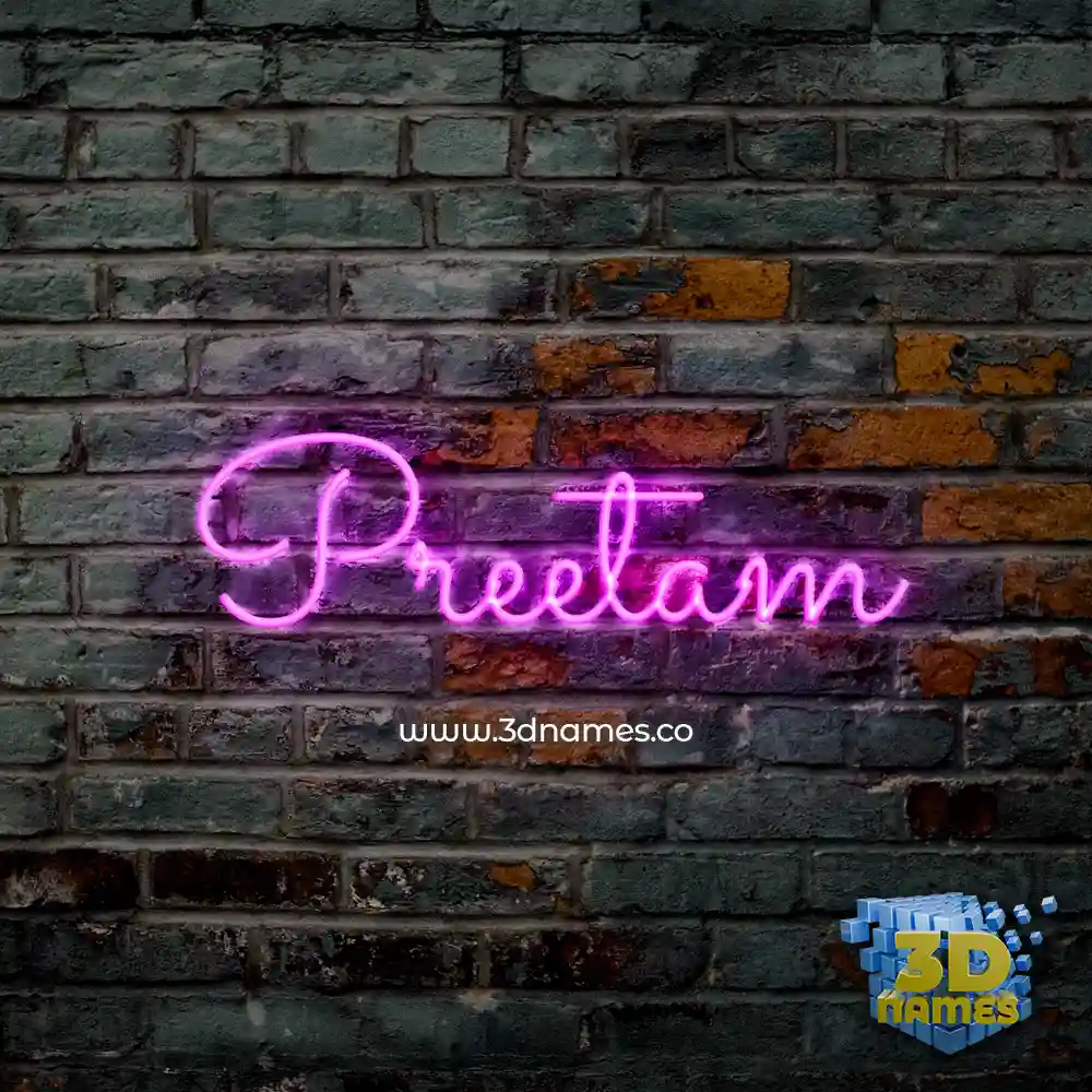 preetam in Pink Neon style - 3D name wallpaper