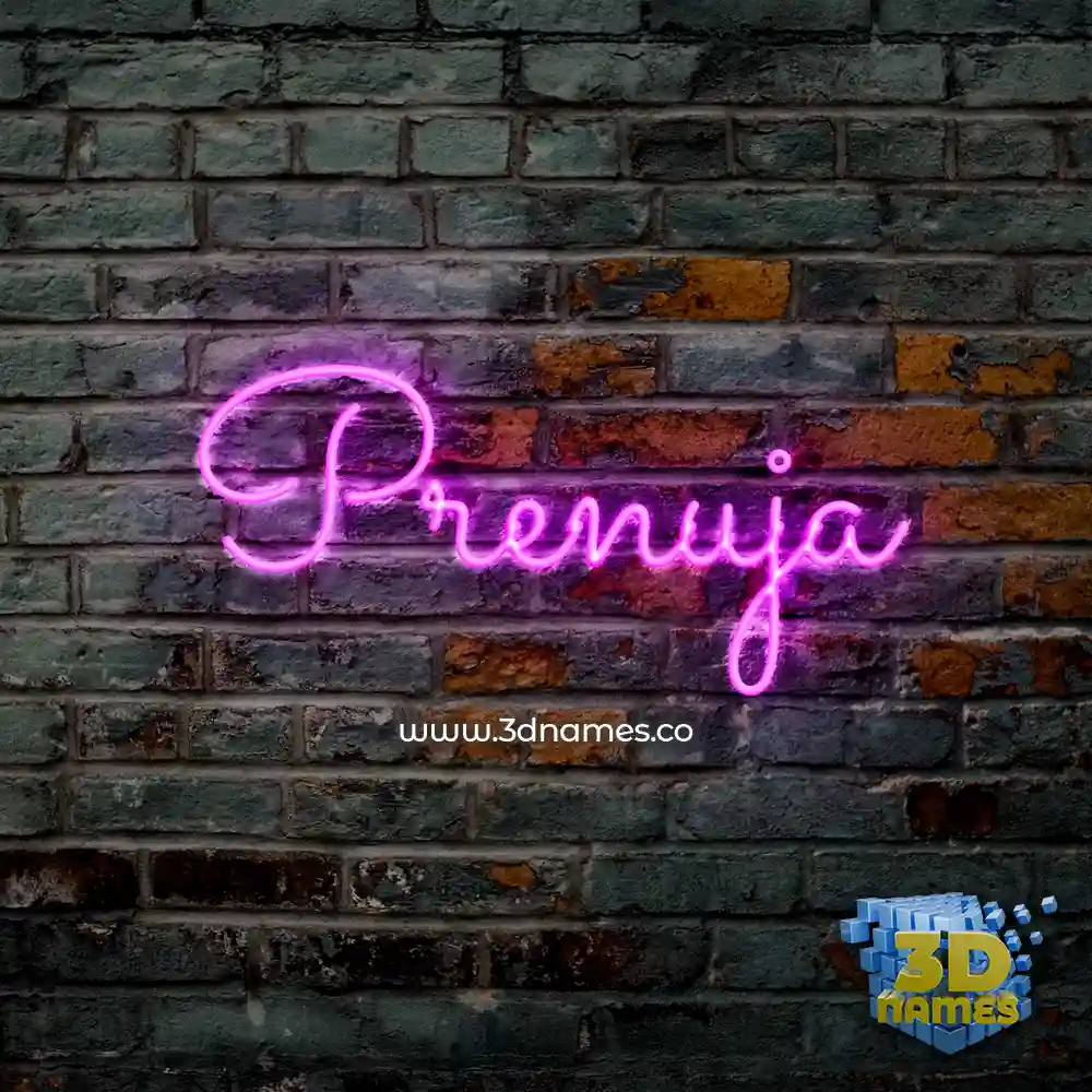 prenuja in Pink Neon style - 3D name wallpaper