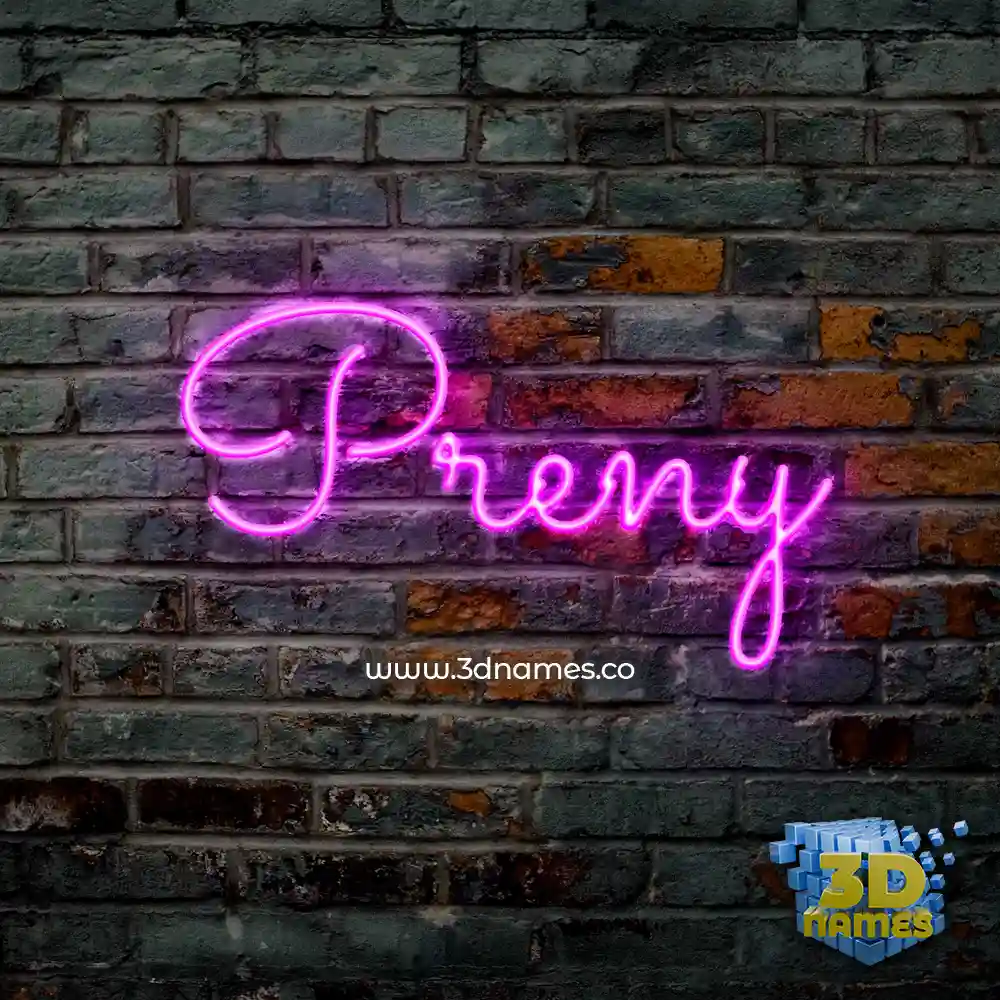 preny in Pink Neon style - 3D name wallpaper