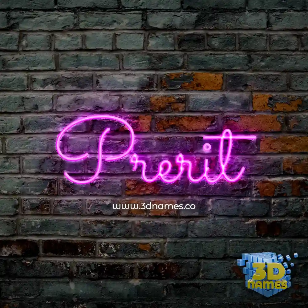 prerit in Pink Neon style - 3D name wallpaper