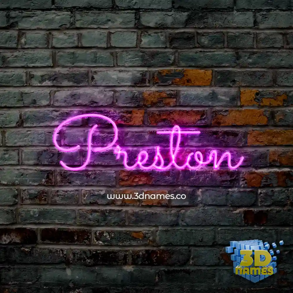 preston in Pink Neon style - 3D name wallpaper