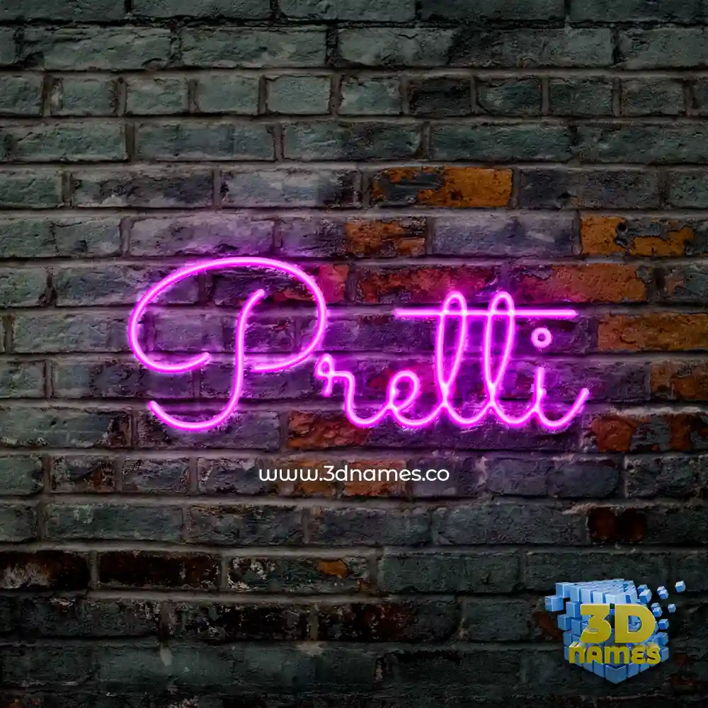 pretti in Pink Neon style - 3D name wallpaper