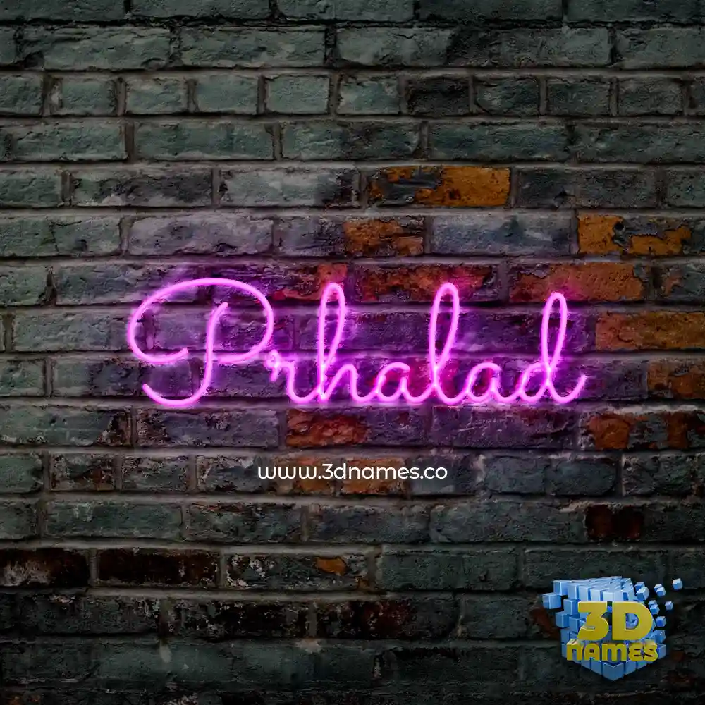 prhalad in Pink Neon style - 3D name wallpaper