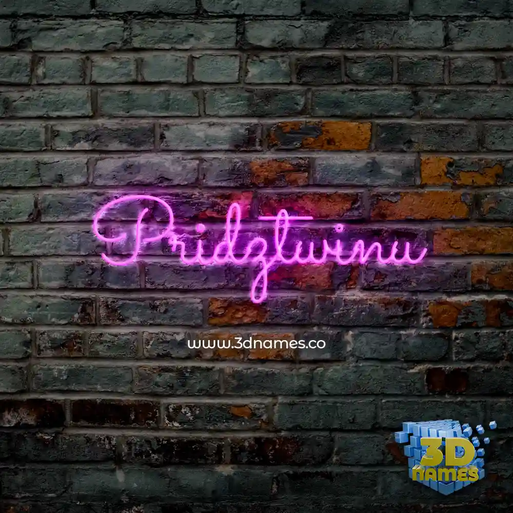 pridztwinu in Pink Neon style - 3D name wallpaper