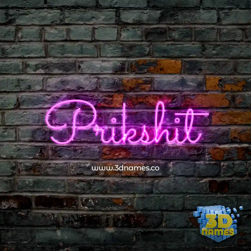 prikshit in Pink Neon style - 3D name wallpaper