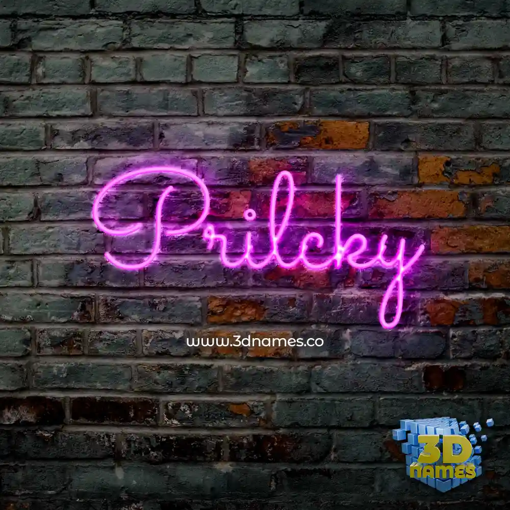 prilcky in Pink Neon style - 3D name wallpaper